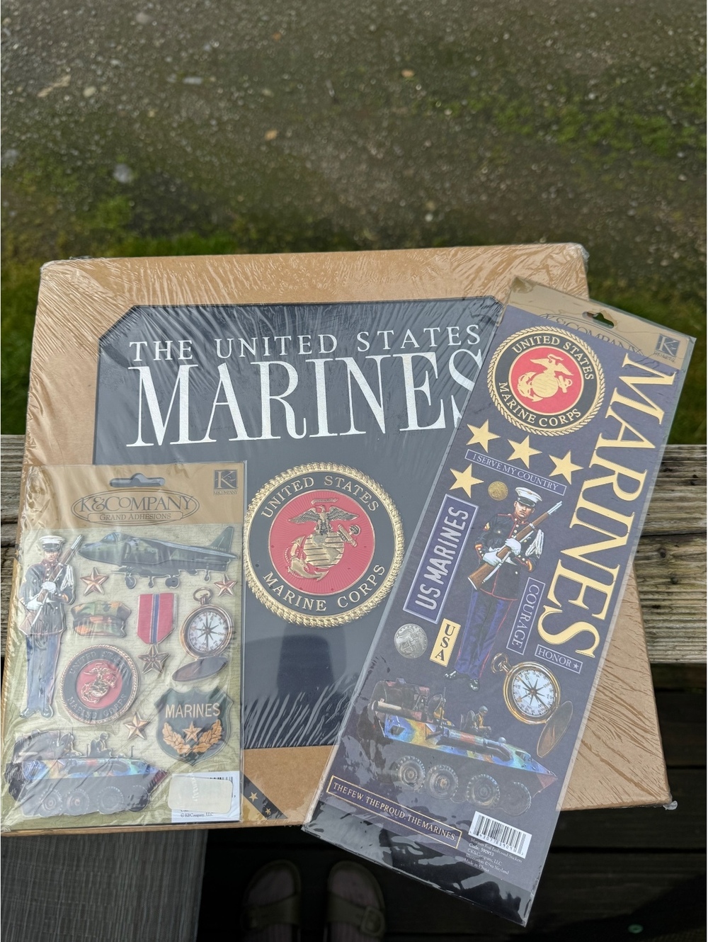 United States Marines scrapbook kit with extra stickers